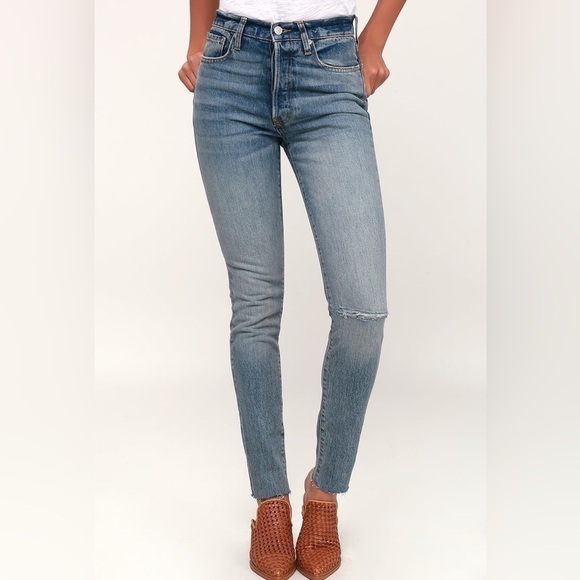 ⚡️Free People We The Free Stella High-Waisted Distressed Skinny Jeans -  size 25 - Picture 1 of 12